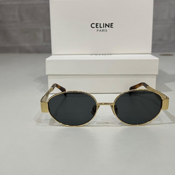 Celine Gold and Black Sunglasses - Picture 1 of 9